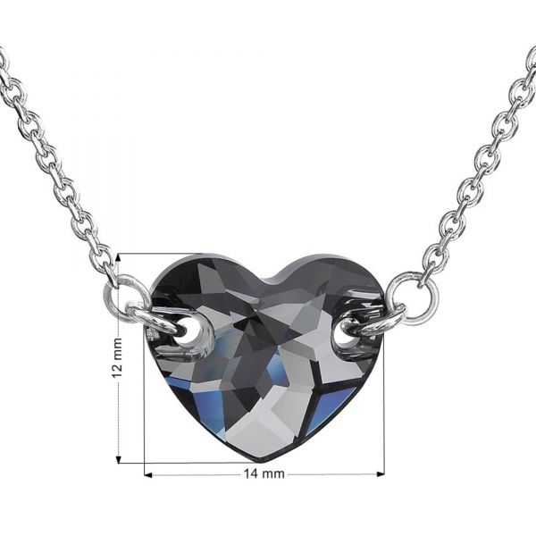 Stříbrný náhrdelník s krystaly Swarovski šedé srdce 32020.5, ryzost 925/1000, galerie