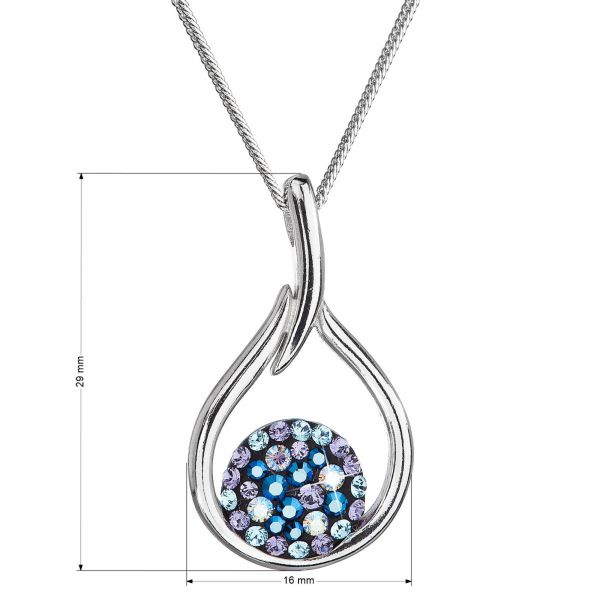 Stříbrný náhrdelník se Swarovski krystaly kapka 32075.3 blue style, ryzost 925/1000, galerie