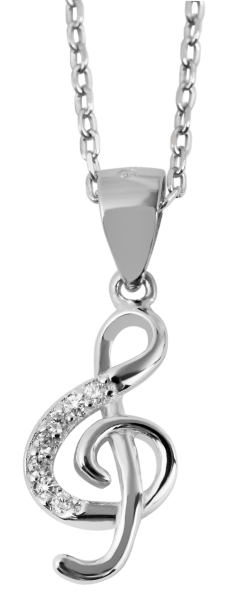 Sada stříbrných šperků HOUSLOVÝ KLÍČ - přívěsek a náušnice, ryzost 925/1000, galerie